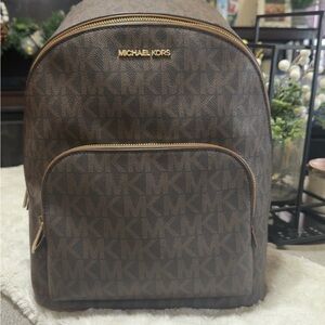 Michael Kors Signature Brown Backpack